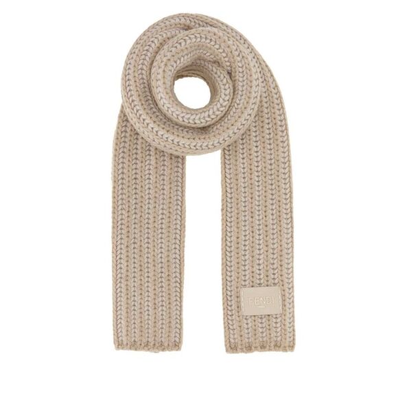 Fendi Women Sand Wool Blend Scarf